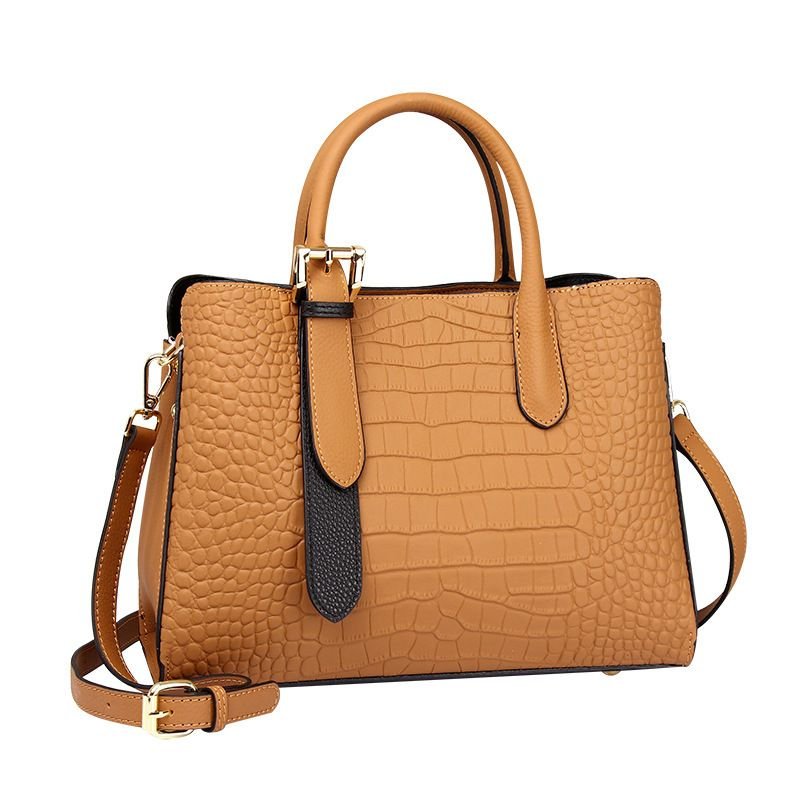 Women Fashion Elegant Genuine Leather Crocodile Pattern Diana Bag