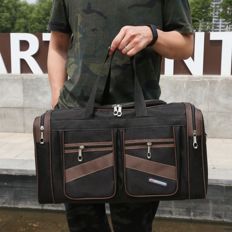 Men Casual Sports Basic Color-Block Foldable Large Capacity Duffle Bag