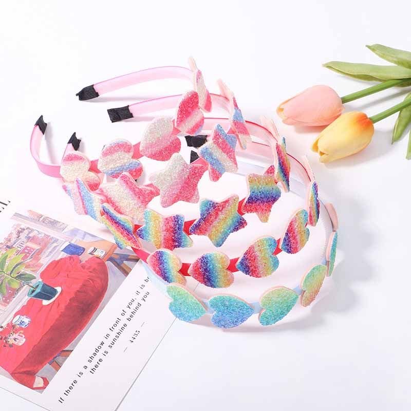 Kids Girls Cute Sweet Star Heart Sequins Hair Band